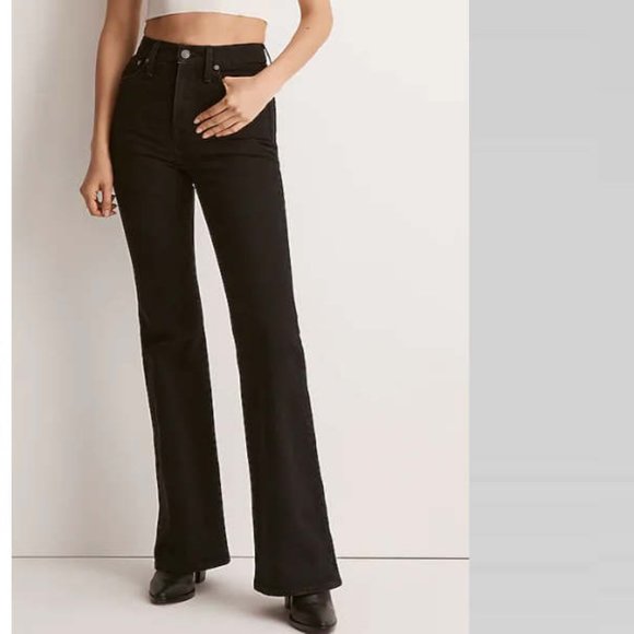 Madewell The Perfect Vintage Flare Denim Jean Sherborn Black Wash  28 - Picture 1 of 15